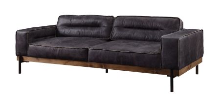 ACME Silchester Sofa Antique Ebony Top Grain Leather