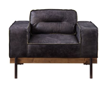 ACME Silchester Chair Antique Ebony Top Grain Leather