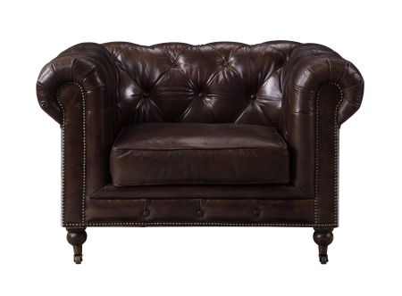 ACME Aberdeen Chair Vintage Brown Top Grain Leather