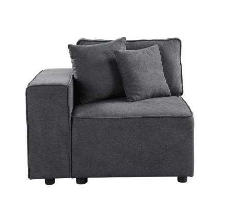 ACME Silvester Modular - Left Facing Chair W/2 Pillows Gray Fabric