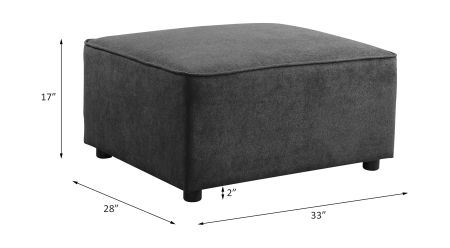 ACME Silvester Ottoman Gray Fabric