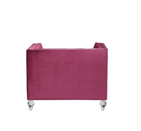 ACME Heibero Chair (Same Lv01402) Burgundy Velvet