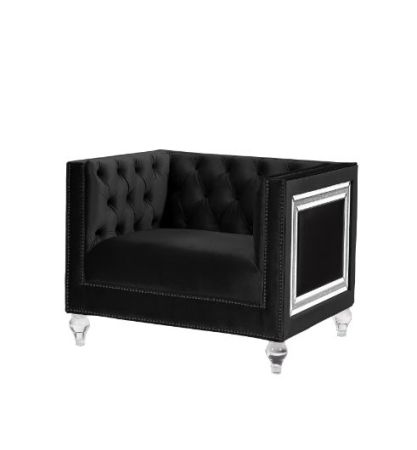 ACME Heibero Chair (Same Lv01405) Black Velvet