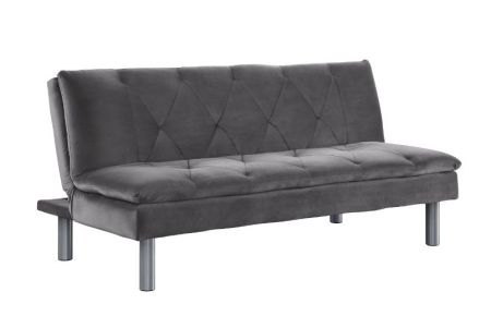 ACME Cilliers Adjustable Sofa Gray Velvet & Chrome Finish