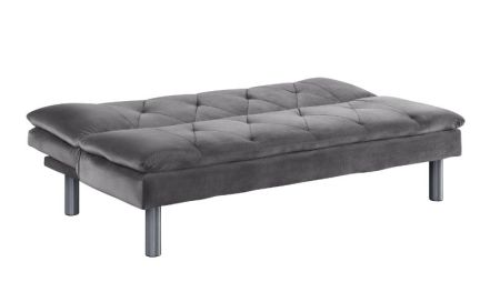 ACME Cilliers Adjustable Sofa Gray Velvet & Chrome Finish