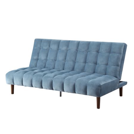 ACME Yolandi Adjustable Sofa Teal Velvet & Dark Walnut Finish