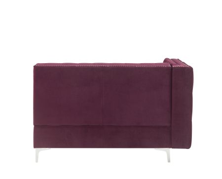 ACME Jaszira Modular - Armless Loveseat W/2 Pillows Burgundy Velvet