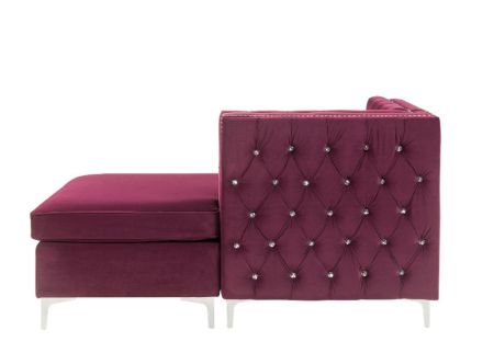 ACME Jaszira Modular - Chaise Burgundy Velvet