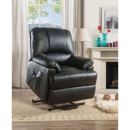 ACME Ixora Recliner W/Power Lift & Massage Black Synthetic Leather