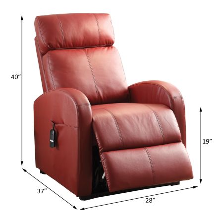 ACME Ricardo Power Motion Recliner W/Lift Red Synthetic Leather