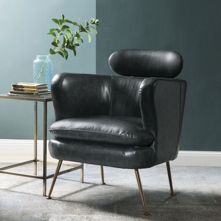 ACME Phelan Accent Chair Dark Gray Synthetic Leather