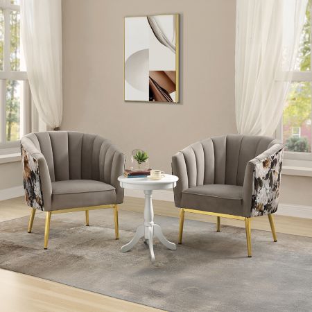 ACME Colla Accent Chair Gray Velvet & Gold Finish