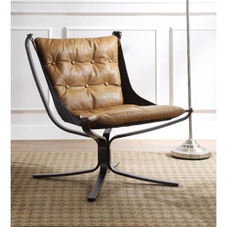 ACME Carney Accent Chair Coffee Top Grain Leather