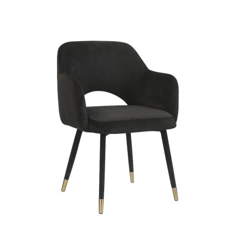 ACME Applewood Accent Chair Black Velvet & Gold Finish