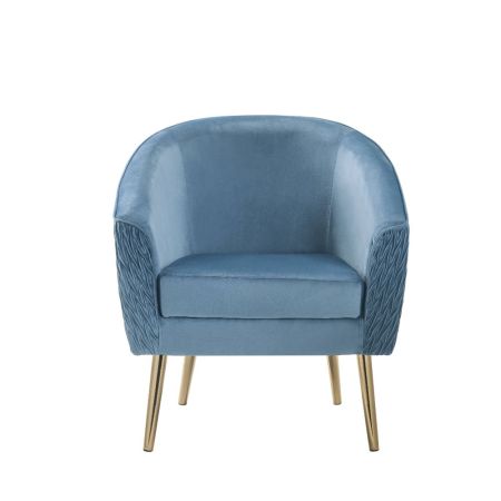 ACME Benny Accent Chair Blue Velvet & Gold Finish