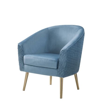 ACME Benny Accent Chair Blue Velvet & Gold Finish