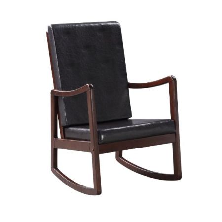 ACME Raina Rocking Chair Dark Brown Synthetic Leather & Espresso Finish