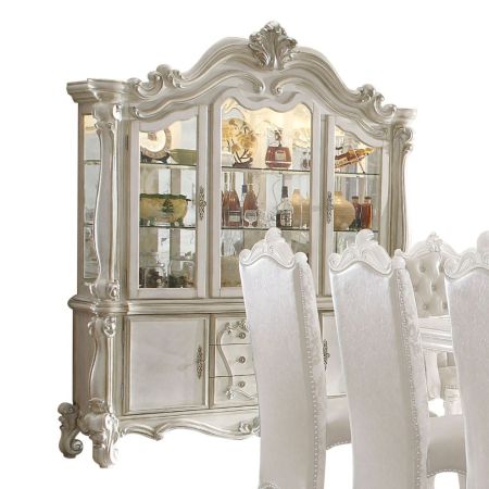 ACME Versailles Buffet & Hutch Bone White Finish