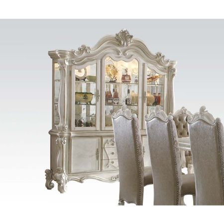 ACME Versailles Buffet & Hutch Bone White Finish