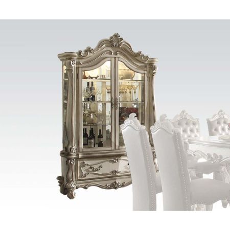 ACME Versailles Curio Bone White Finish