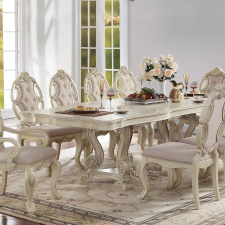 ACME Ragenardus Dining Table W/Leaf Antique White Finish