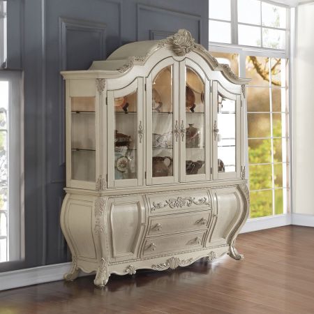 ACME Ragenardus Buffet & Hutch Antique White Finish