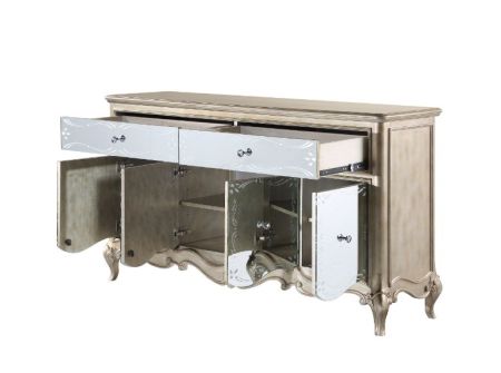 ACME Esteban Server Mirrored & Antique Champagne Finish