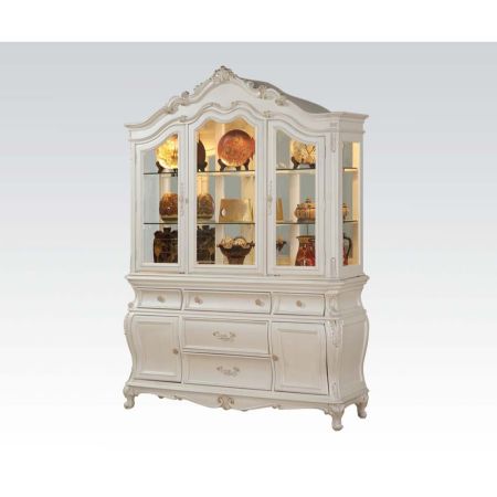 ACME Chantelle Buffet & Hutch Pearl White Finish