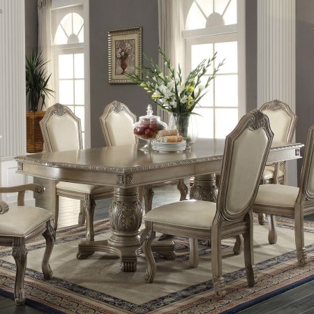 ACME Chateau De Ville Dining Table Antique White Finish