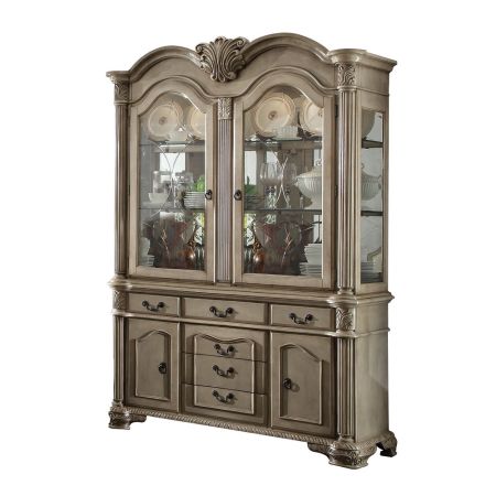 ACME Chateau De Ville Buffet & Hutch Antique White Finish