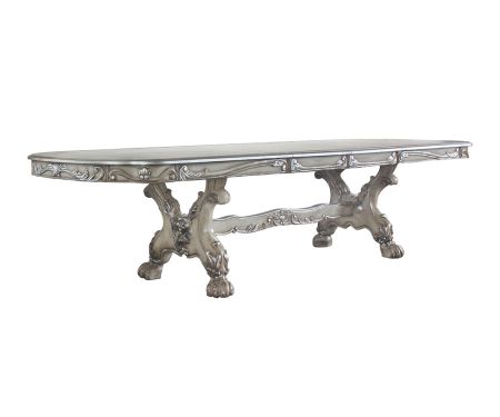 ACME Dresden Dining Table Vintage Bone White Finish