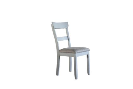 ACME House Marchese Side Chair (Set-2) Two Tone Gray Fabric & Pearl Gray Finish