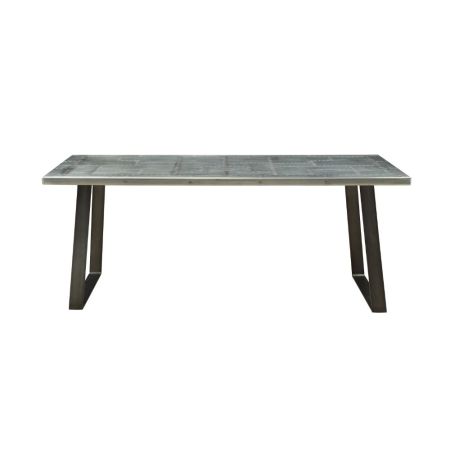 ACME Kaylia Dining Table Aluminum & Gunmetal Finish