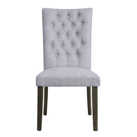 ACME Merel Side Chair (Set-2) Gray Linen & Gray Oak Finish