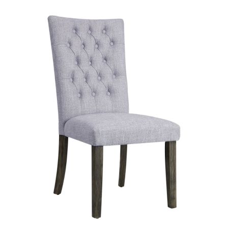 ACME Merel Side Chair (Set-2) Gray Linen & Gray Oak Finish