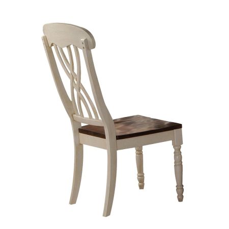 ACME Dylan Side Chair (Set-2) Buttermilk & Oak Finish