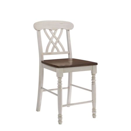 ACME Dylan Counter Height Chair (Set-2) Buttermilk & Oak Finish