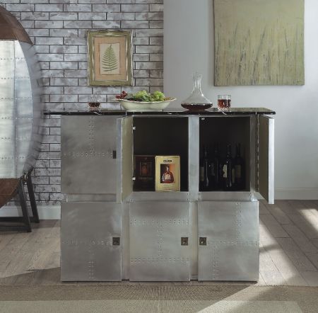 Brancaster Bar Unit 70450 Aluminum By Acme Furniture