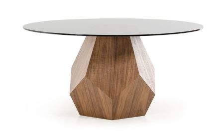 Modrest Rackham Mid-Century Walnut Round Dining Table