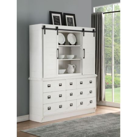 ACME Renske Buffet & Hutch Antique White Finish