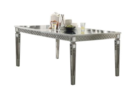 ACME Kacela Dining Table Mirrored & Champagne Finish