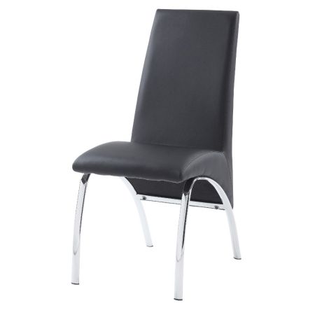 ACME Noland Side Chair (Set-2) Gray Synthetic Leather & Chrome Finish