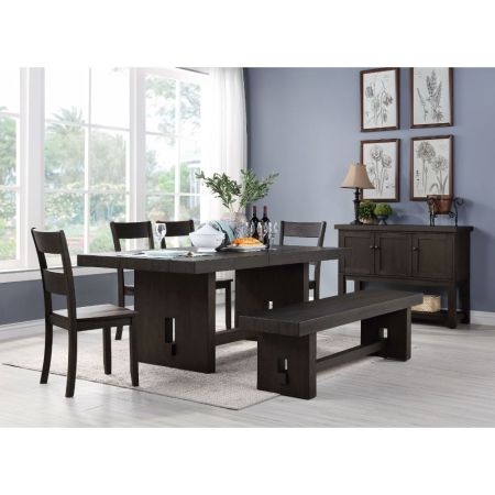 ACME Haddie Dining Table Distressed Walnut Finish