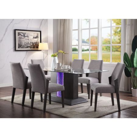 ACME Belay Dining Table Glass Top & Gray Oak Finish