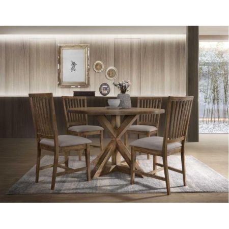 ACME Wallace II Dining Table Weathered Oak Finish