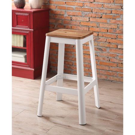 ACME Jacotte Bar Stool Natural & White Finish