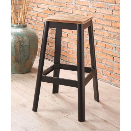 ACME Jacotte Bar Stool Natural & Black Finish