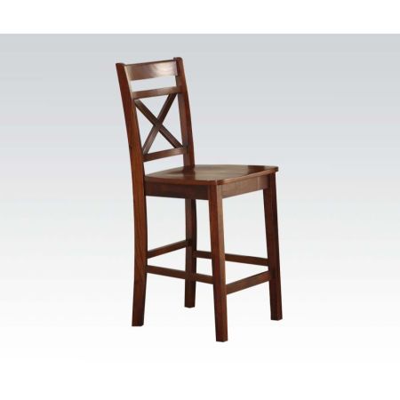 ACME Tartys Counter Height Chair (Set-2) Cherry Finish