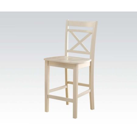 ACME Tartys Counter Height Chair (Set-2) Cream Finish