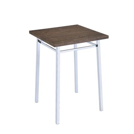 ACME Nadie Bar Table Oak & Chrome Finish